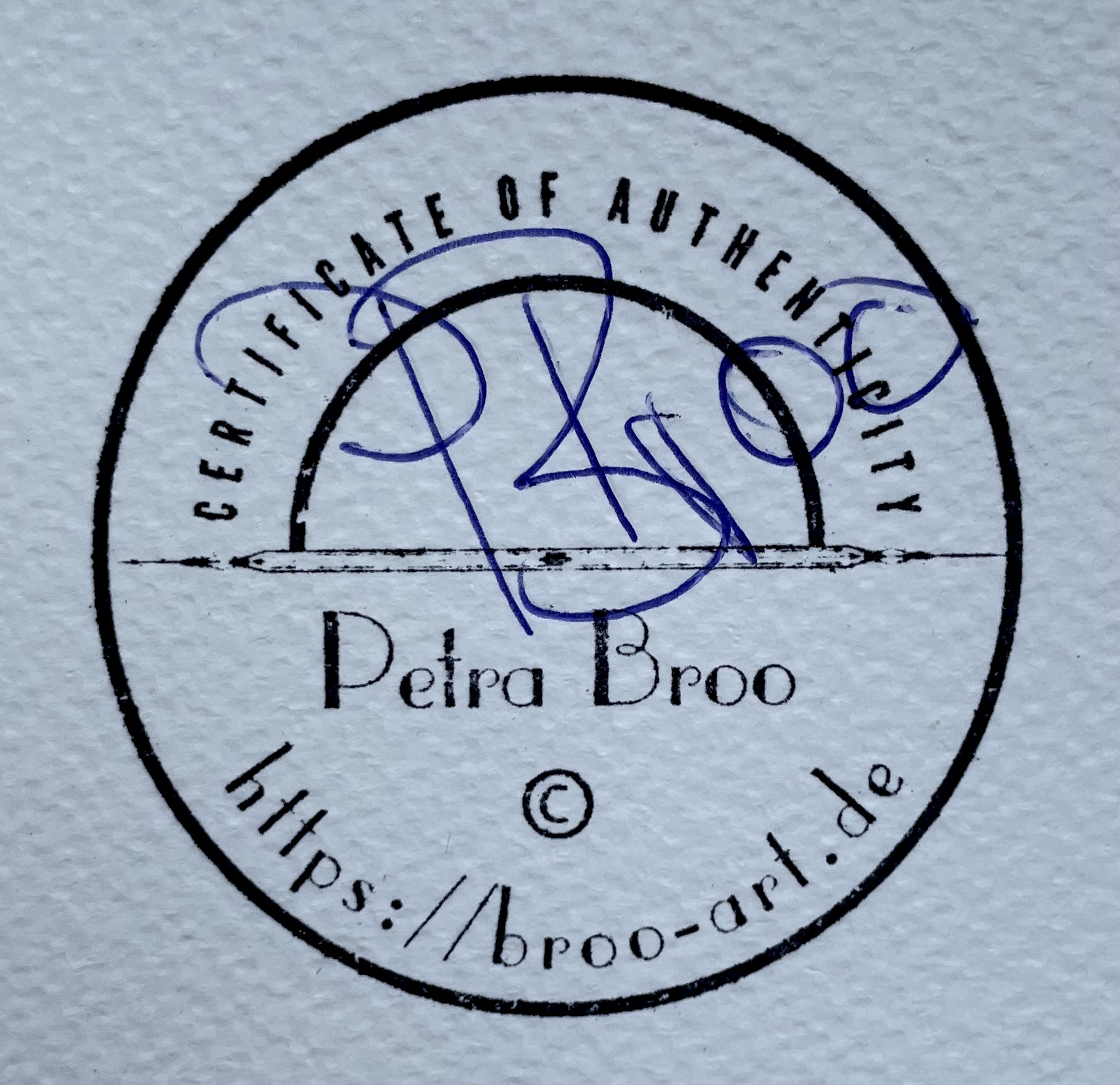 certificate of authenticity - petra broo